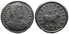Julian II, 360-363 AD. AE Double Maiorina. (29,4mm. 7,65 g.). Cyzicus. DN FL CL IVLIANVS PF AVG, pearl-diademed, draped, cuirassed bust of Julian II r...