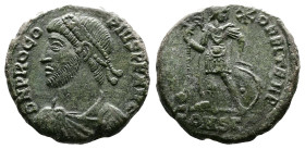Procopius, 363-366 AD. AE Centenionalis. (18 mm. 3,76 g.). Constantinople. DN PROCOPIVS PF AVG, pearl-diademed, draped, cuirassed bust left. Rev. REPA...