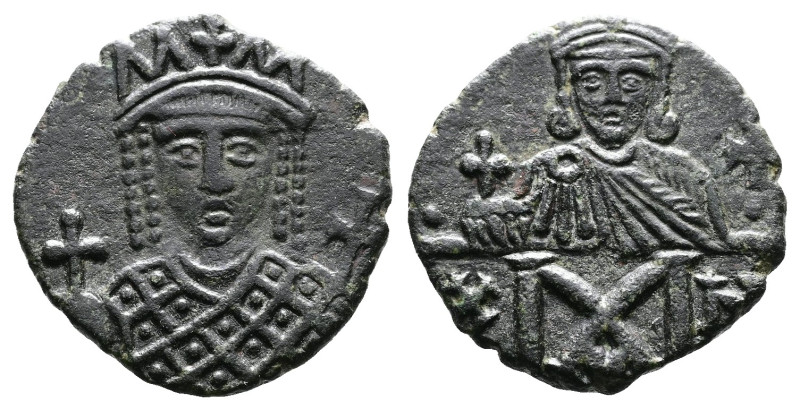 Constantine VI & Irene, 780-797 AD. AE Follis (17 mm, 2,21 g.). Constantinople, ...