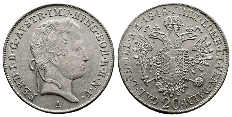 Ferdinand I. 1835-1848 20 Kreuzer, 1848 A.Vienna (Wien) 6,68 g. Frühwald 840. Ex...