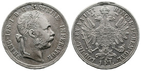 Austria, Franz Joseph I (1848-1916). 1 Florin 1877. Silver 12.31 g. KM 2222. Good very fine.