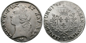 Louis XV (1715-1774) Ecu au bandeau (42mm, 28,99g.)- 1768 L (Bayonne) LUD. XV. D. G. FR. ET NAV. REX. Bust to left. Rev. BENEDICTUM SIT NOMEN DOMINI R...