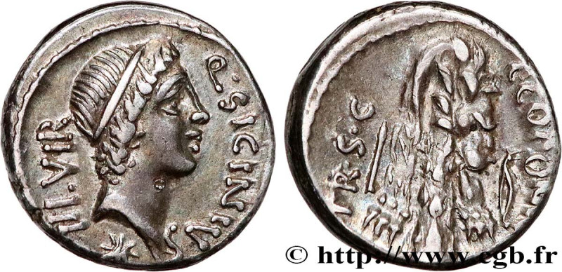 SICINIA
Type : Denier 
Date : 49 AC. 
Mint name / Town : Grèce 
Metal : silver 
...