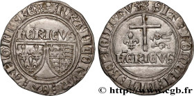 HENRY VI OF LANCASTER
Type : Blanc aux écus 
Date : 23/11/1422 
Date : n.d. 
Mint name / Town : Rouen 
Metal : billon 
Millesimal fineness : 399  ‰
Di...