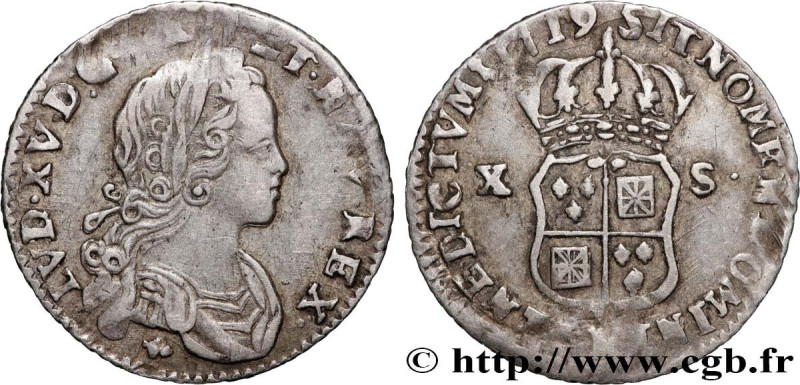 LOUIS XV THE BELOVED
Type : X sols de Navarre 
Date : 1719 
Mint name / Town : L...