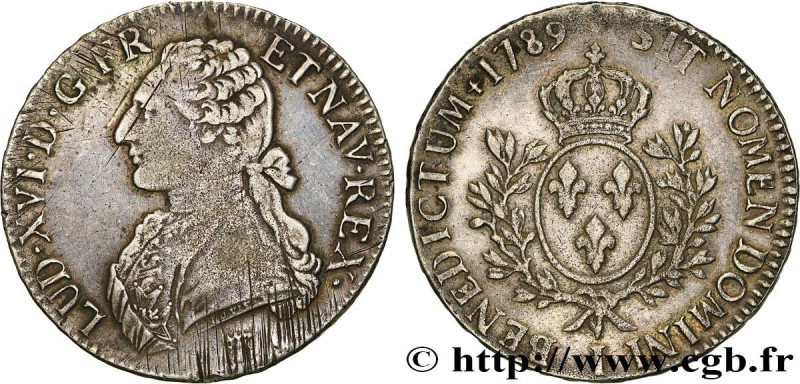 LOUIS XVI
Type : Écu aux branches d'olivier 
Date : 1789 
Mint name / Town : Lim...