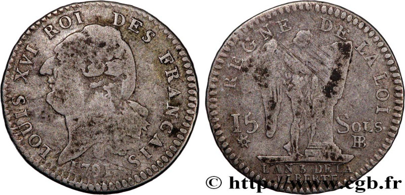 LOUIS XVI
Type : 15 sols dit "au génie", type FRANÇAIS 
Date : 1791 
Mint name /...