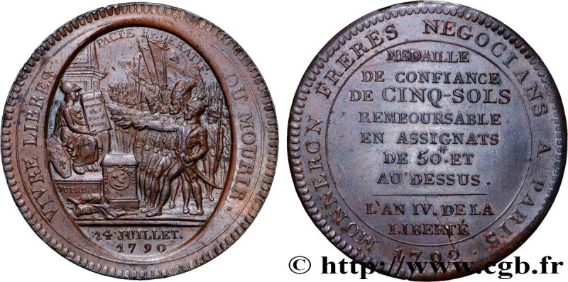 REVOLUTION COINAGE / CONFIANCE (MONNAIES DE…)
Type : Monneron de 5 sols au serme...