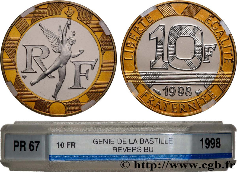 V REPUBLIC
Type : 10 francs Génie de la Bastille, Avers BE / Revers BU 
Date : 1...