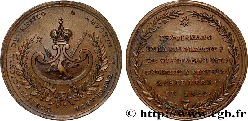 MEXICO - ITURBIDE EMPIRE
Type : Médaille, Constitution 
Date : 1822 
Metal : cop...