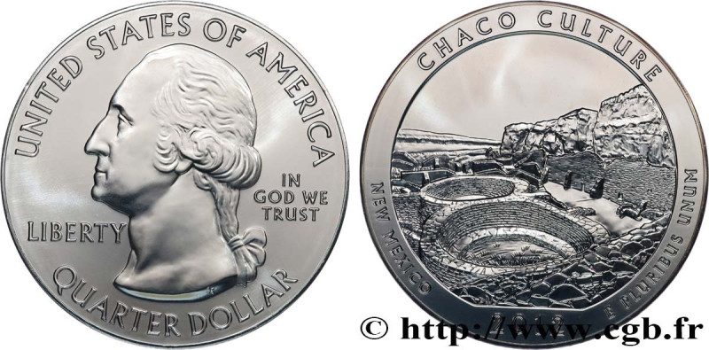 UNITED STATES OF AMERICA
Type : 25 cent - 5 onces d’argent FDC - CHACO CULTURE -...