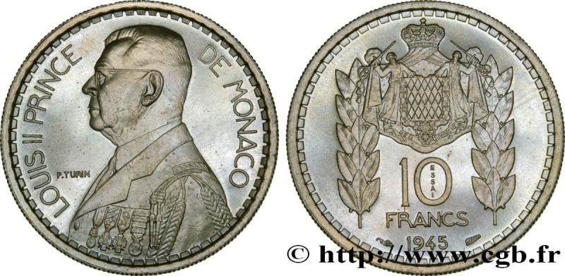 MONACO
Type : Essai de 10 Francs Turin Louis II 
Date : 1945 
Mint name / Town :...