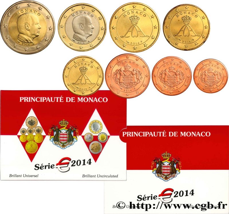 MONACO
Type : SÉRIE Euro BRILLANT UNIVERSEL 
Date : 2014 
Quantity minted : 8.00...