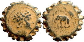 SELEUKID KINGS of SYRIA. Antioch mint. Antiochos VI Dionysos (144-142 BC). AE bronze. Obv.: radiate and wreathed head r. Rev.: elephant standing l., h...