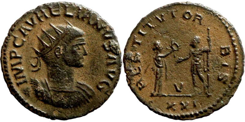 Aurelian (270-275) Anotniniaus. Obverse: IMP AVRELIANVS AVG, radiate, cuirassed ...