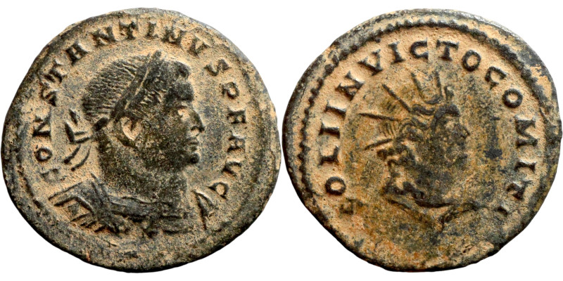 Constantinus I (307-337). Follis Obverse: IMP CONSTANTINVS PF AVG, laureate, dra...