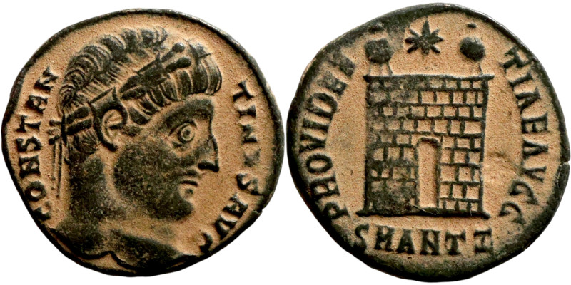 Constantine I (307 - 337 AD) follis. Obv: CONSTANTINVS AVG, Laureate head of Con...