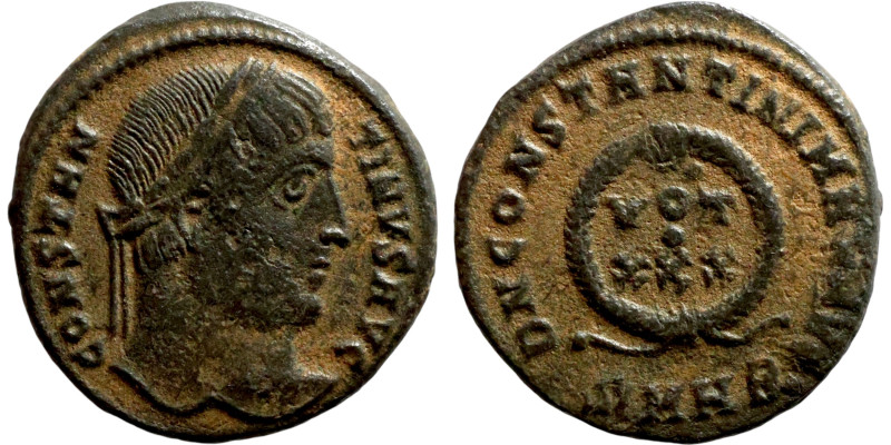 Constantinus I (306-337) Follis. Obverse: CONSTANTINVS AVG. Laureate bust. Rever...