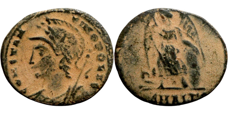 Constantinus I (307-337) Commemoratives Follis. Obverse: CONSTANTINOPOLIS, laure...