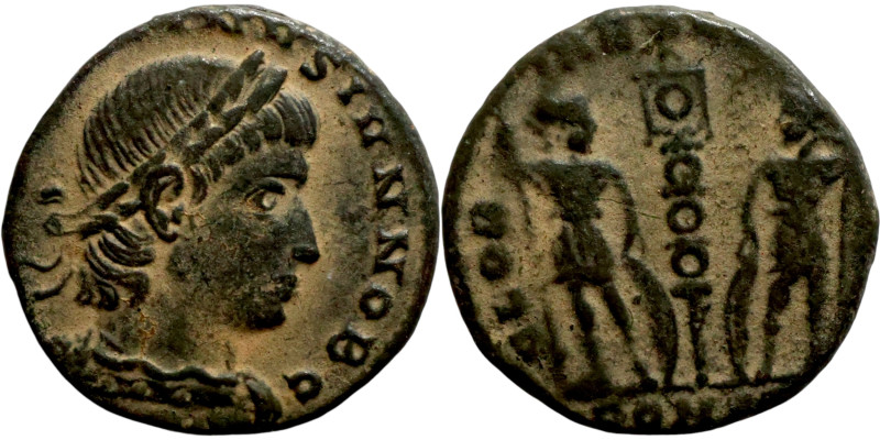 Constantinus II (Caesar:317-337) Follis. Obverse: CONSTANTINVS IVN NOB C, Laurea...