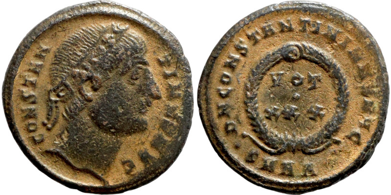 Constantinus I. (307-337 AD). Follis. Obv: CONSTANTINVS AVG. laureate bust of Co...