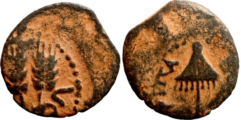 JUDAEA. Jerusalem mint. Agrippa I (under Claudius, 37-44 AD). AE prutah. Obv.: Β...