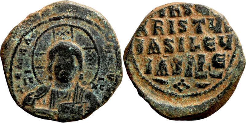 Anonymous Follis attributed to Basil II (976-1025) Obverse: +ЄMMA-NOVH / IC-XC N...