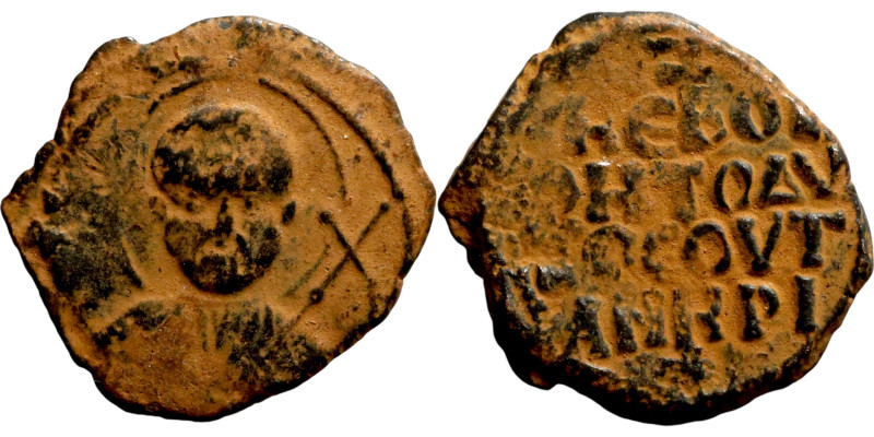 Tancred (Regent: 1101-1103, 1104-1112). Follis. Antioch. Obverse: Nimbate facing...