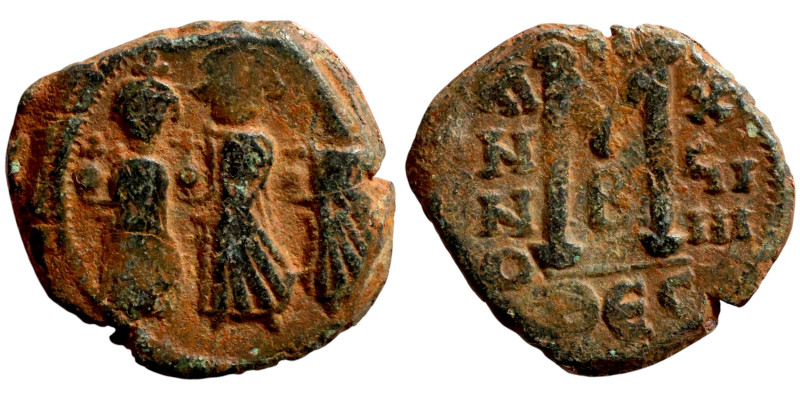 Heraclius, Martina and Heraclius Constantine (610-641). Follis. Obverse: From le...