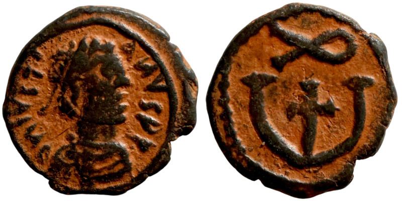 Justinian I (527-565) Pentanummium. Obverse: :D N IVSTINIANVS P P AVG, diademed,...