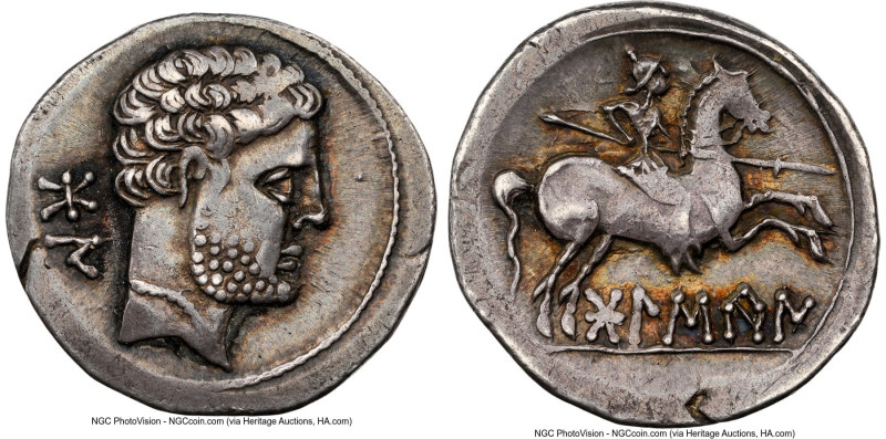 SPAIN. Bolscan (Osca). Ca. 2nd-1st centuries BC. AR drachm or denarius (19mm, 3....