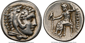 MACEDONIAN KINGDOM. Alexander III the Great (336-323 BC). AR drachm (15mm, 6h). NGC Choice VF. Lifetime issue, Lampsacus, ca. 328-323 BC. Head of Hera...
