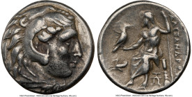 MACEDONIAN KINGDOM. Alexander III the Great (336-323 BC). AR drachm (16mm, 1h). NGC Choice VF. Lifetime issue, Abydus, ca. 328-323 BC. Head of Heracle...