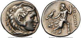 MACEDONIAN KINGDOM. Alexander III the Great (336-323 BC). AR drachm (17mm, 12h). NGC Choice VF. Lifetime issue, Abydus(?), ca. 328-323 BC. Head of Her...