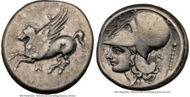 ACARNANIA. Anactorium. 4th-3rd centuries BC. AR stater (20mm, 8.53 gm, 2h). NGC VF 3/5 - 4/5, light mark. Pegasus flying left; AN monogram below / ΛYΣ...