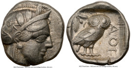 ATTICA. Athens. Ca. 440-404 BC. AR tetradrachm (24mm, 17.14 gm, 1h). NGC Choice VF 4/5 - 4/5. Mid-mass coinage issue. Head of Athena right, wearing ea...
