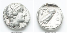 ATTICA. Athens. Ca. 440-404 BC. AR tetradrachm (25mm, 17.14 gm, 8h). VF. Mid-mass coinage issue. Head of Athena right, wearing earring, necklace, and ...