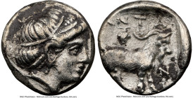 TROAS. Antandrus. Ca. 425-375 BC. AR trihemiobol (10mm, 9h). NGC Choice VF, scratches, brushed. Head of Artemis Astyrene right, wearing double taenia ...