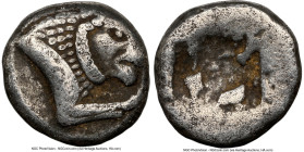 CARIA. Mylasa(?). Ca. 520-450 BC. AR 1/6 stater (10mm). NGC Choice Fine. Forepart of lion right with one extended foreleg / Incuse square with irregul...