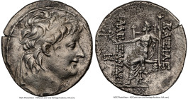 SELEUCID KINGDOM. Alexander II Zabinas (128-122 BC). AR tetradrachm (30mm, 15.66 gm, 1h). NGC XF 5/5 - 2/5, brushed. Antioch on the Orontes. Diademed ...