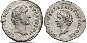 Antoninus Pius with Marcus Aurelius (AD 138-161). AR denarius (17mm, 3.19 gm, 7h). NGC Choice VF 5/5 - 2/5. Rome, AD 140. ANTONINVS-AVG PIVS P P, bare...