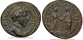 Marcus Aurelius (AD 161-180). AE as (28mm, 5h). NGC Choice VF, light smoothing. Rome, December AD 161-December AD 162. IMP CAES M AVREL-ANTONINVS AVG ...