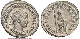 Gordian III (AD 238-244). AR antoninianus (23mm, 5.13 gm, 11h). NGC MS 5/5 - 3/5. Rome. IMP GORDIANVS PIVS FEL AVG, radiate, draped, and cuirassed bus...