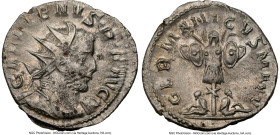 Gallienus, Joint Reign (AD 253-268). BI antoninianus (21mm, 3.81 gm, 6h). NGC AU 4/5 - 4/5. Lugdunum. GALLIENVS P F AVG, radiate, cuirassed bust of Ga...