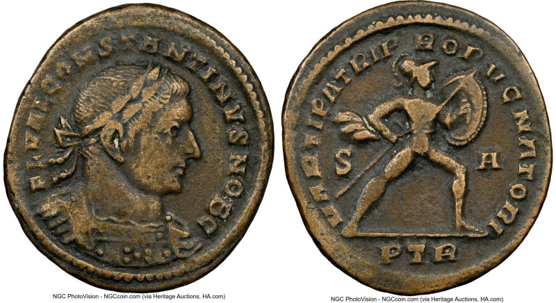 Constantine I the Great, as Caesar (AD 307-337). BI follis or reduced nummus (27...