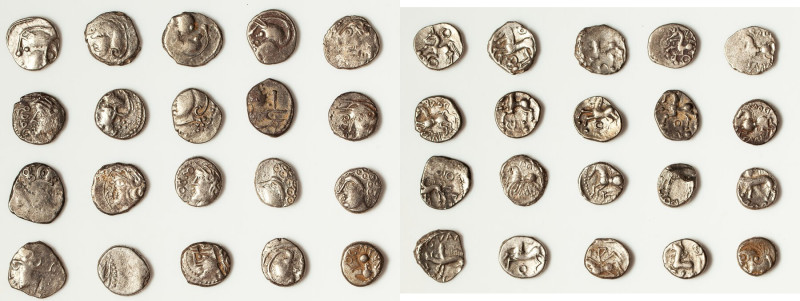 ANCIENT LOTS. Celtic. Gaul. Ca. mid 1st century BC. Lot of twenty (20) AR quinar...