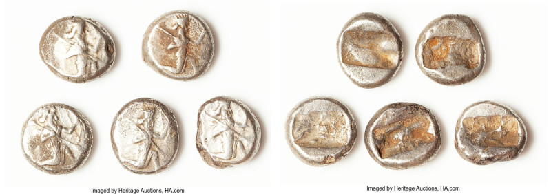 ANCIENT LOTS. Greek. Achaemenid Persia. Ca. 5th-4th century BC. Lot of five (5) ...