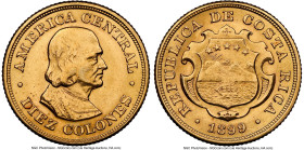 Republic gold 10 Colones 1899 UNC Details (Obverse Cleaned) NGC, KM140. HID09801242017 © 2024 Heritage Auctions | All Rights Reserved