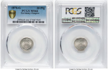 Pair of Certified Assorted Pfennig issues MS66 PCGS, 1) Wilhelm I 20 Pfennig 1876-G MS66 PCGS, Karlsruhe mint, KM5 2) Wilhelm II 10 Pfennig 1900-A MS6...