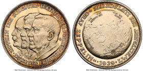 Weimer Republic Pair of Certified "Zeppelin World Tour" Medals 1929 NGC, 1) silver Medal MS64, Kaiser-511, LZ-127 2) bronze Medal UNC Details (Altered...